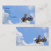 Beagle Butterflies Pansies Cute Visitekaartje (Voorkant / Achterkant)