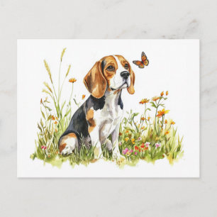 Beagle & Butterfly - Briefkaart