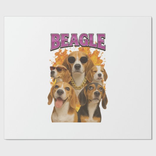 Beagle          cadeaupapier (Vlak)