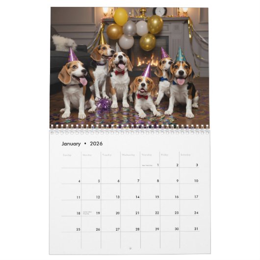 Beagle Calendar Kalender (Jan 2026)