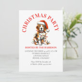 Beagle Canine Retro Waterverf Kerstmis Kaart (Staand voorkant)