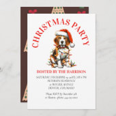 Beagle Canine Retro Waterverf Kerstmis Kaart (Voorkant / Achterkant)