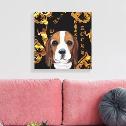 Beagle canvas afdruk (Insitu (Woonkamer))