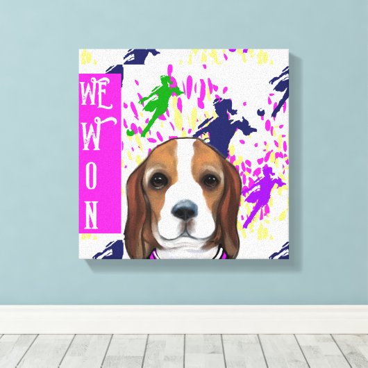 Beagle  canvas afdruk (Insitu (Houten vloer))