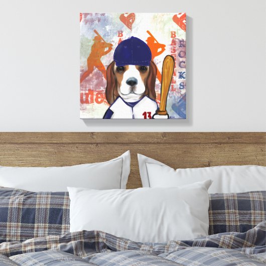 Beagle canvas afdruk (Insitu (Slaapkamer))