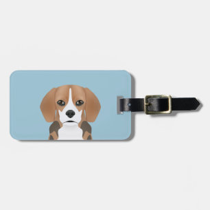 Beagle cartoon bagagelabel