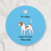 Beagle cartoon bedankjes labels (Achterkant)