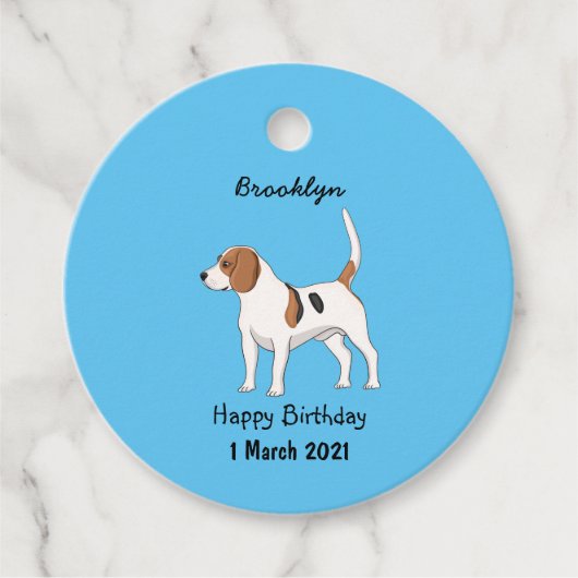 Beagle cartoon bedankjes labels (Voorkant)