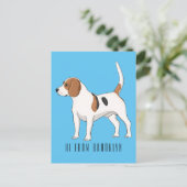 Beagle cartoon briefkaart (Staand voorkant)