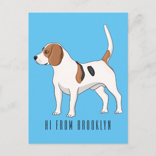 Beagle cartoon briefkaart (Voorkant)