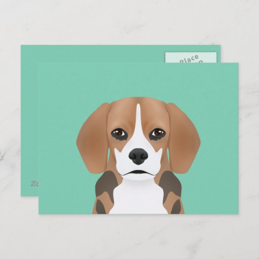 Beagle cartoon briefkaart (Voorkant / Achterkant)