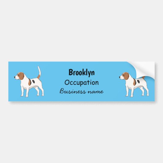 Beagle cartoon bumpersticker (Voorkant)