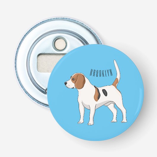 Beagle cartoon button flesopener (Voorkant)