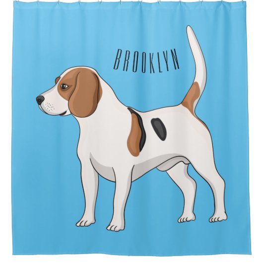 Beagle cartoon douchegordijn (Voorkant)