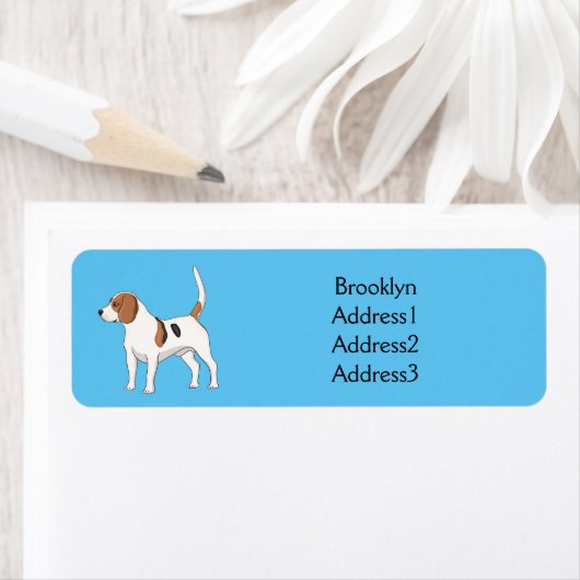 Beagle cartoon etiket (Insitu)