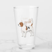 Beagle cartoon glas (Achterkant)
