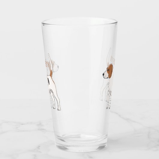 Beagle cartoon glas (Links)