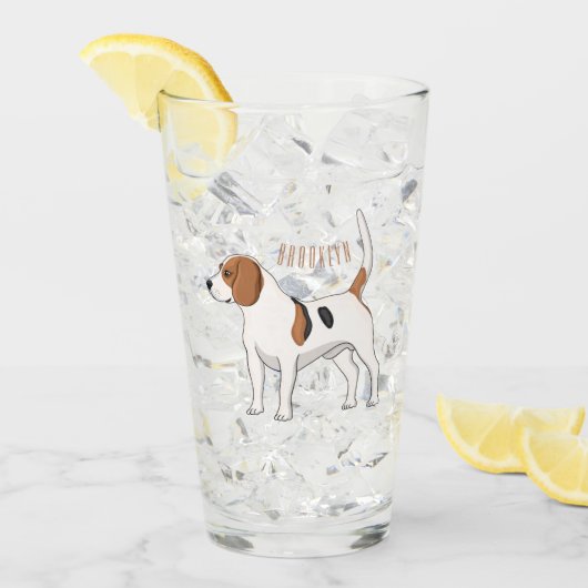 Beagle cartoon glas (Voorkant ijs)