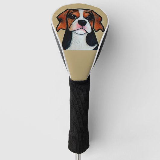 Beagle - Cartoon Golf Head Hoesje Golfheadcover (Voorkant)