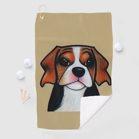 Beagle - Cartoon Golf Towel Golfhanddoek (Insitu)