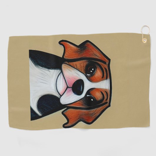 Beagle - Cartoon Golf Towel Golfhanddoek (Horizontaal)