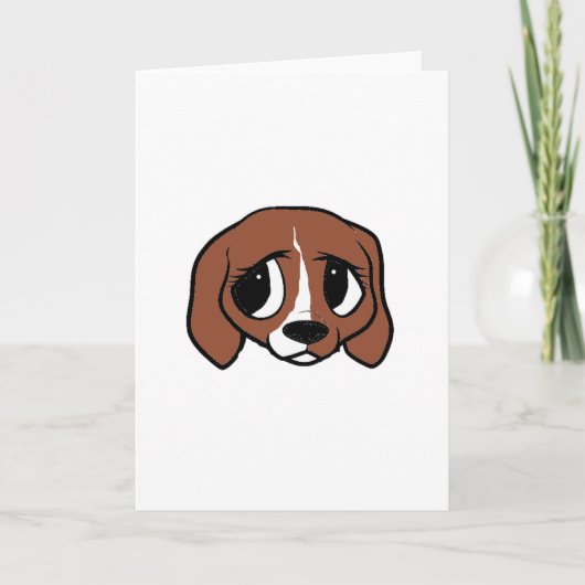Beagle Cartoon Head Kaart (Voorkant)