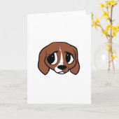Beagle Cartoon Head Kaart (Gele Bloem)