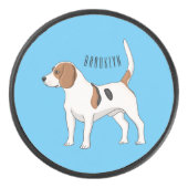 Beagle cartoon hockey puck (Voorkant)