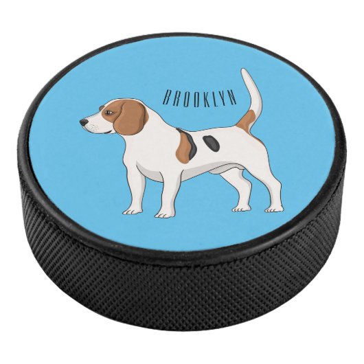 Beagle cartoon hockey puck (3/4)