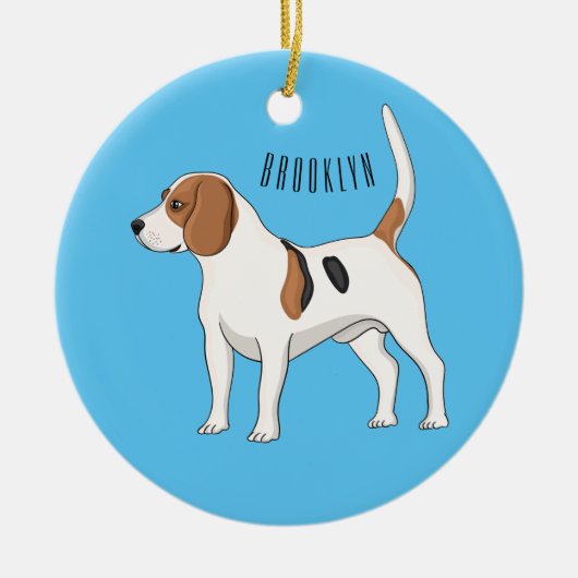 Beagle cartoon keramisch ornament (Voorkant)