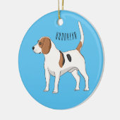 Beagle cartoon keramisch ornament (Links)