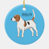 Beagle cartoon keramisch ornament (Achterkant)