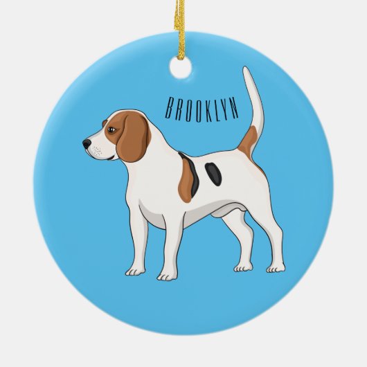 Beagle cartoon keramisch ornament (Achterkant)