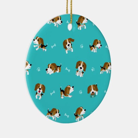 Beagle Cartoon Keramisch Ornament (Rechts)