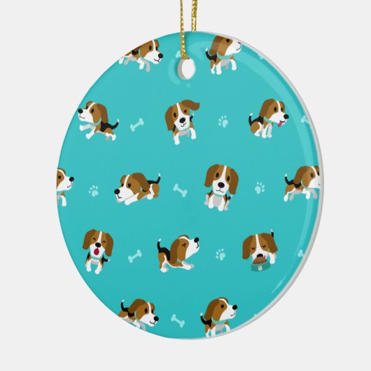 Beagle Cartoon Keramisch Ornament (Links)