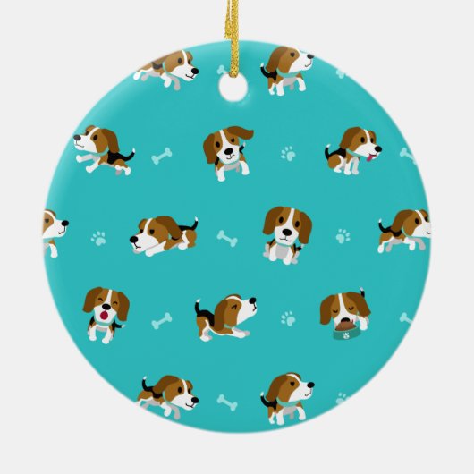 Beagle Cartoon Keramisch Ornament (Achterkant)