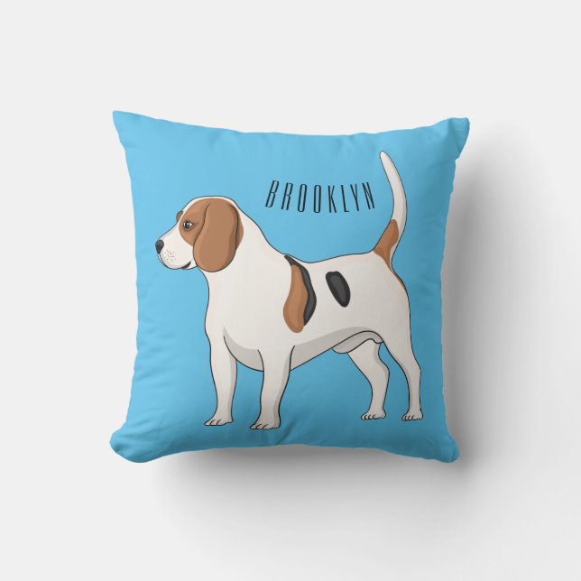 Beagle cartoon kussen (Voorkant)