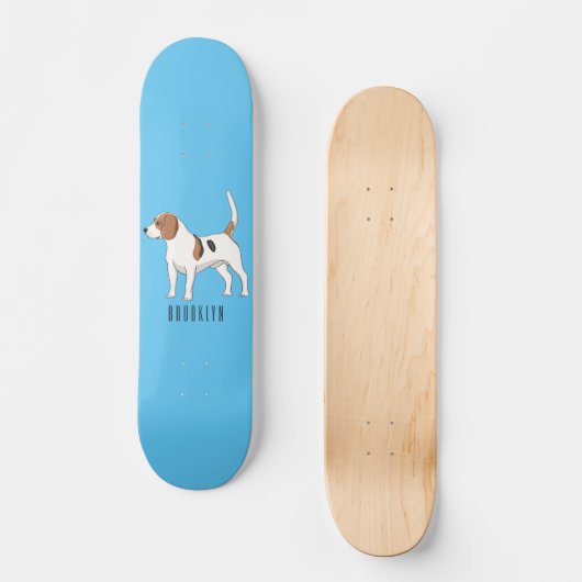 Beagle cartoon persoonlijk skateboard (Voorkant)