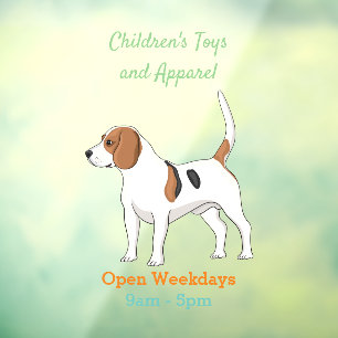 Beagle cartoon raamsticker
