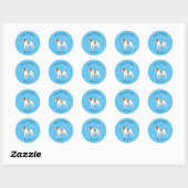 Beagle cartoon ronde sticker (Vel)