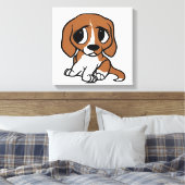 beagle cartoon rood wit canvas afdruk (Insitu (Slaapkamer))