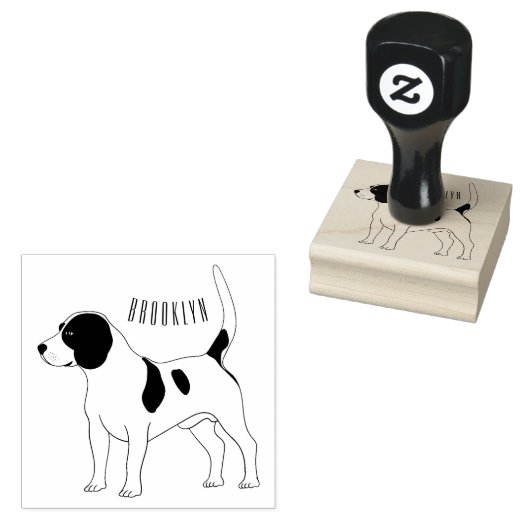 Beagle cartoon rubberstempel (Gestempeld)