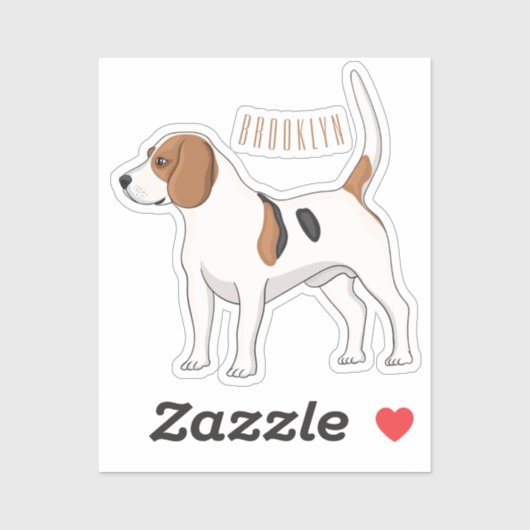 Beagle cartoon sticker (Vel)