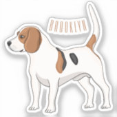 Beagle cartoon sticker (Voorkant)