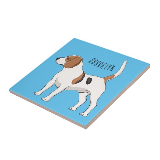 Beagle cartoon tegeltje (Zijkant)