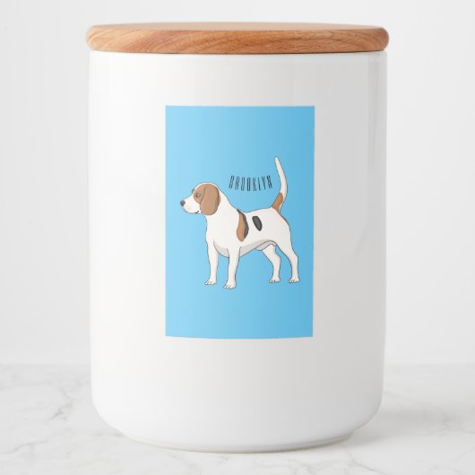 Beagle cartoon voedselcontainer etiket (Voorkant)