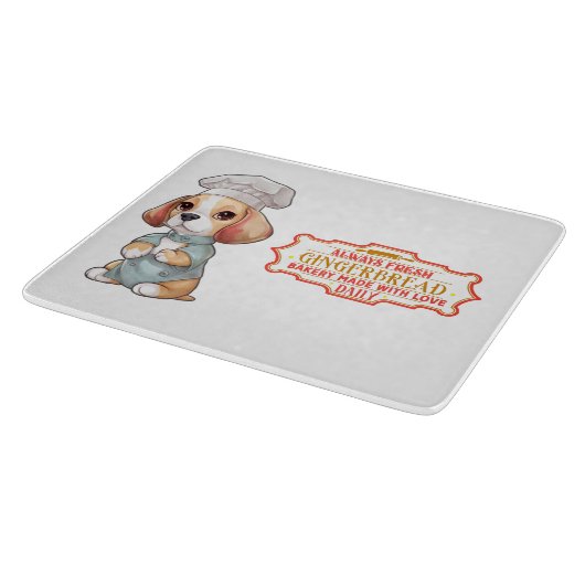 Beagle Chef Baking Gingerbread Snijplank (Hoek)