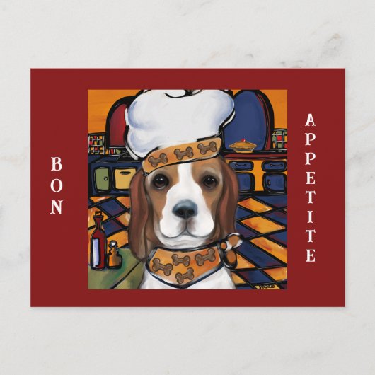 Beagle Chef Briefkaart (Voorkant)