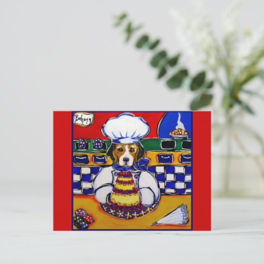 Beagle Chef Briefkaart (Staand voorkant)