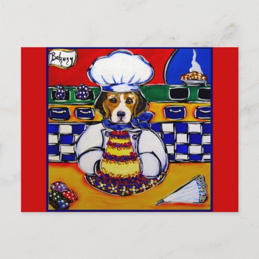 Beagle Chef Briefkaart (Voorkant)